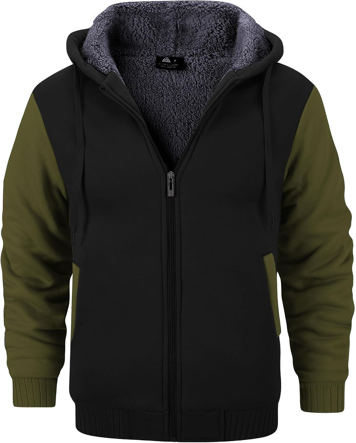 Gabriel Men's Fleece-Lined Zip Hoodie – Colour Block, Full Zip & Side Pockets
