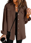 Ophelia Women's Oversized Denim Jacket – Boyfriend Fit, Button Front & Side Pockets