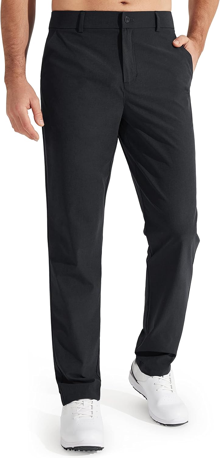 Owen Men's Straight-Leg Trousers – Stretch Fabric, Belt Loops & 4 Pockets