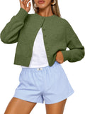 Heidi Women's Cropped Knit Cardigan – Drop Shoulders, Boxy Fit & Soft Knit