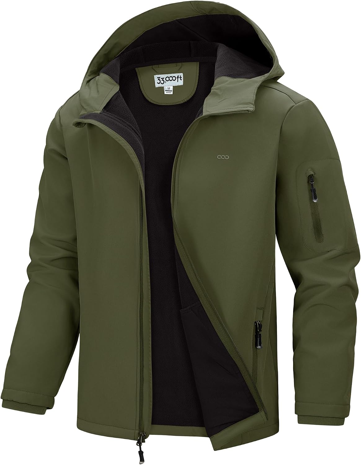 Isaac Men's Softshell Jacket – Hooded, Fleece Lined, Waterproof & 5 Utility Pockets