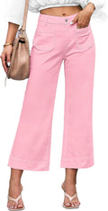 Giselle Women's White Wide-Leg Jeans – High Waist, Stretch Denim & Patch Pockets