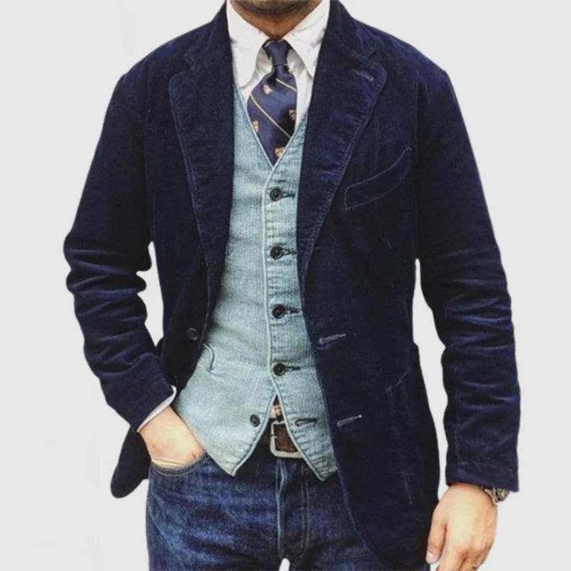 Nathaniel Men's Corduroy Blazer – Elegant, Warm & Versatile with a Modern Vest