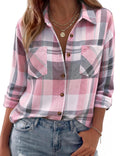 Laurel Women's Plaid Flannel Shirt – Oversized Fit, Chest Pockets & Button Front