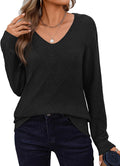 Tabitha Women's Crochet Knit Sweater – V-Neck, Long Sleeves & Relaxed Loose Fit