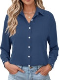 Clara Women's Gingham Shirt – Button Front, Turn-Down Collar & Roll-Up Sleeves