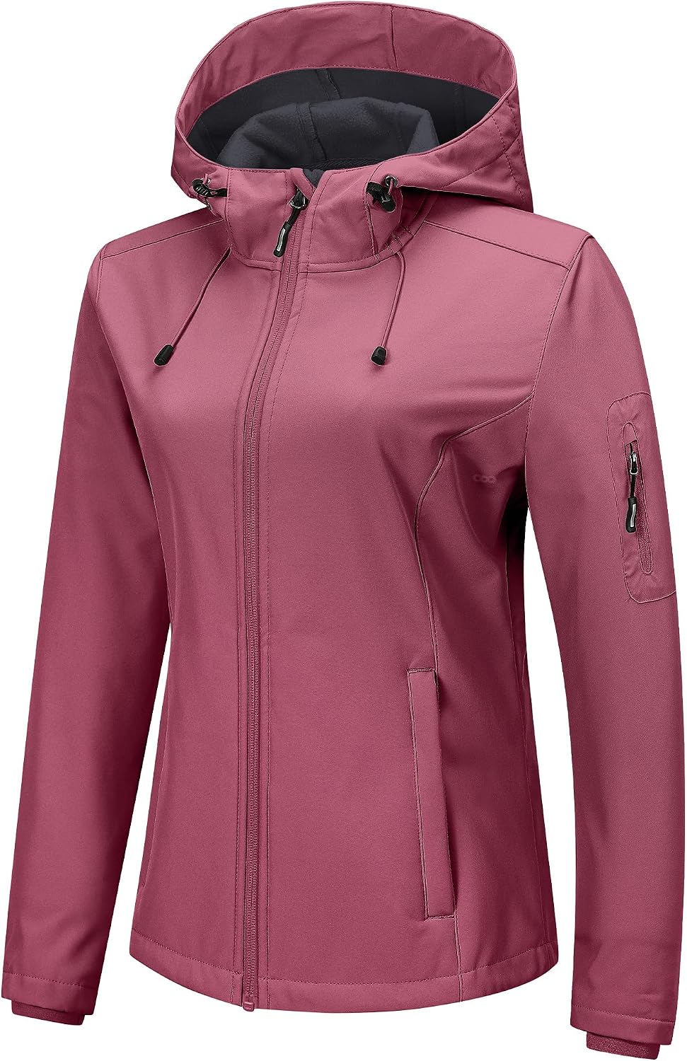 Helena Women's Softshell Jacket – Fleece Lined, Hooded, Windproof & 5 Pockets