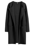 Colette Women's Open-Front Knit Cardigan – Lapel Neck, Pockets & Relaxed Layering Fit