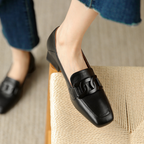 Marielle Women's Mary Jane Loafers – Leather Shoes with a Chunky Heel for All-Day Comfort
