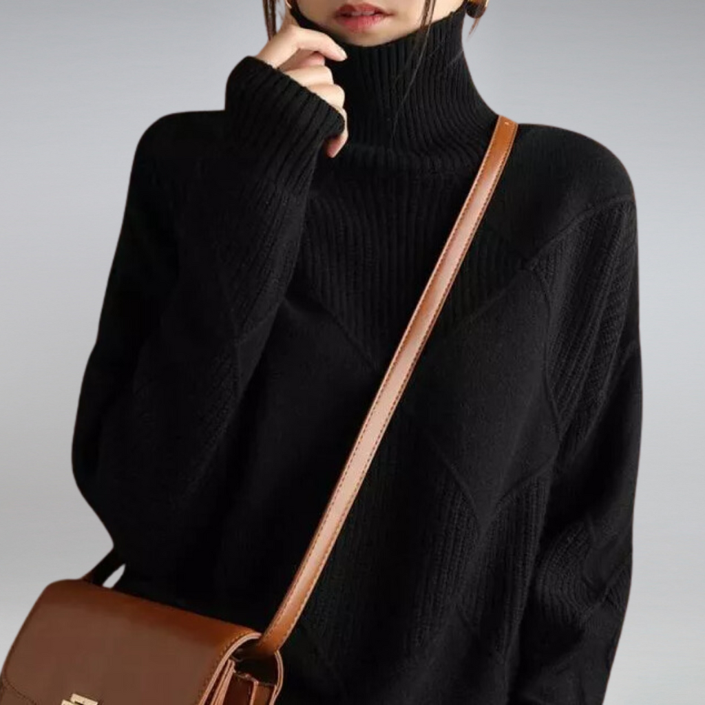 Josephine Women's Sweater – Elegant Cashmere Turtleneck, Soft & Cozy for Winter Comfort