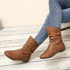 Nadia Women's Leather Boots – Genuine Leather with Non-Slip Sole & Sleek Silhouette