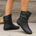 Nadia Women's Leather Boots – Genuine Leather with Non-Slip Sole & Sleek Silhouette