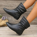Nadia Women's Leather Boots – Genuine Leather with Non-Slip Sole & Sleek Silhouette
