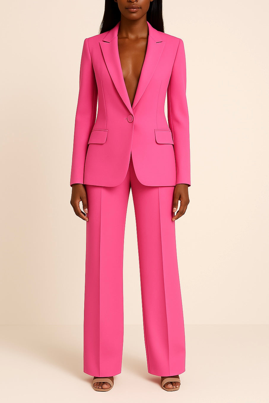 Odette Women's Ensemble – Elegant Satin Pantsuit with a Relaxed Fit & Modern Style