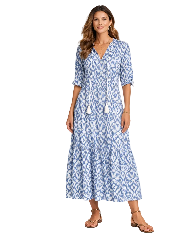 Camille Women's Maxi Dress – Bohemian Chic, Lightweight Cotton & Summery Ibiza Style