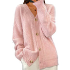 Odette Women's Cardigan – Soft Cashmere Button-Front Sweater with Elegant Long Sleeves