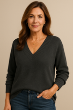 Marielle Women's V-Neck Cashmere Sweater – 100% Premium Cashmere in a Soft, Warm, Timeless Fit