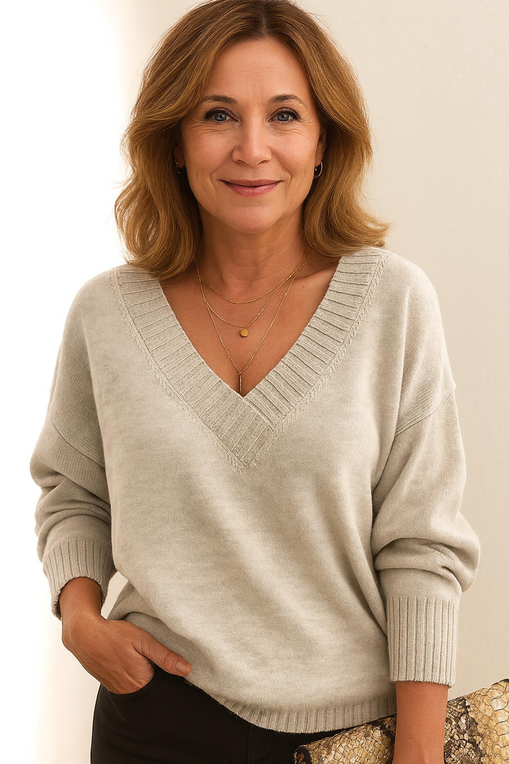 Marielle Women's V-Neck Cashmere Sweater – 100% Premium Cashmere in a Soft, Warm, Timeless Fit