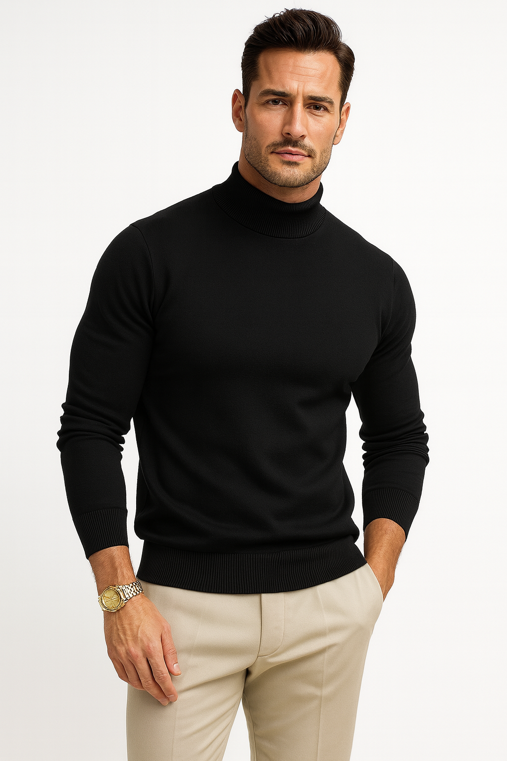 Vincent Men's Turtleneck Sweater – Premium Soft-Knit Fabric in a Sleek, Contemporary Style