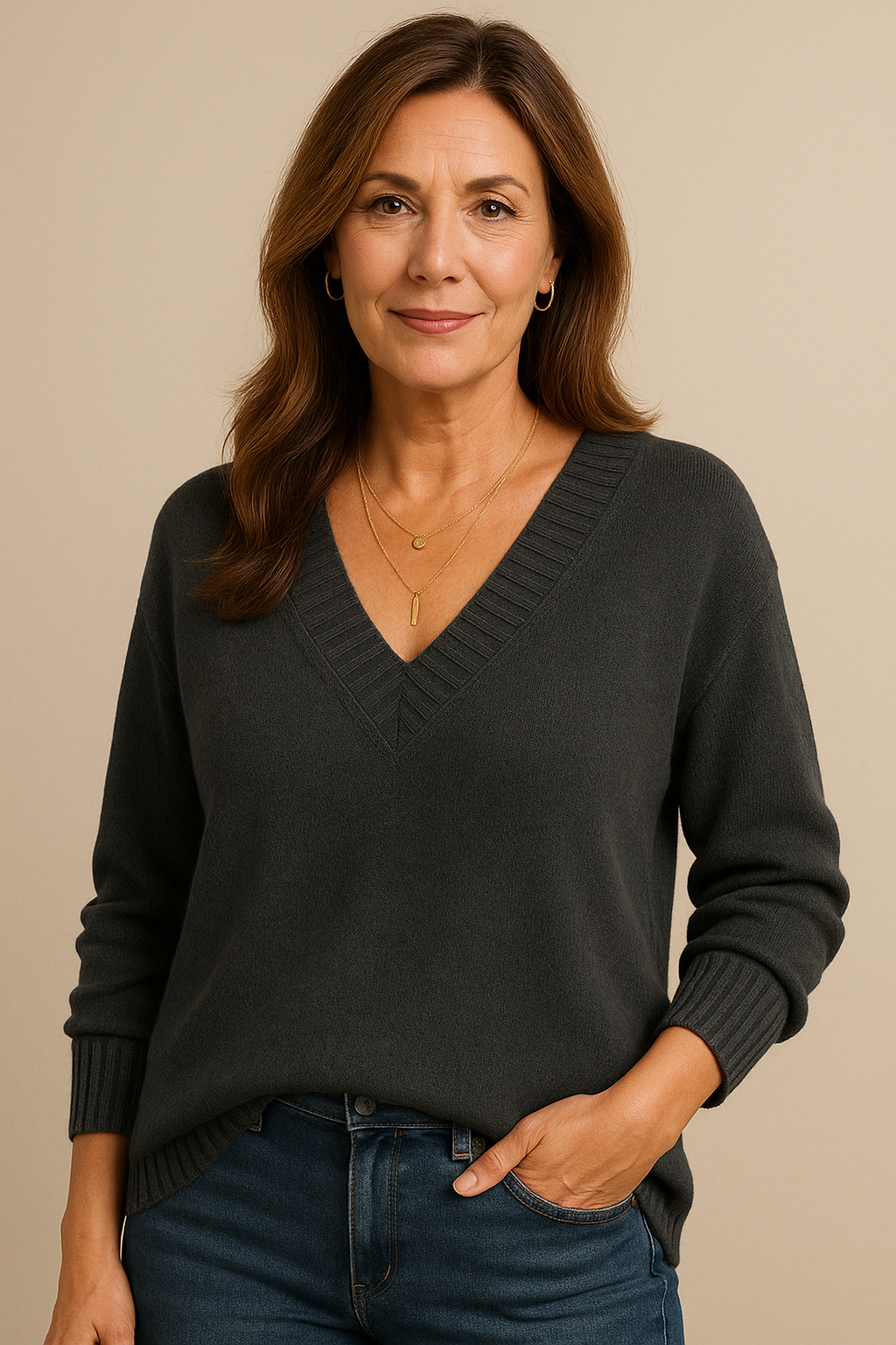 Marielle Women's V-Neck Cashmere Sweater – 100% Premium Cashmere in a Soft, Warm, Timeless Fit