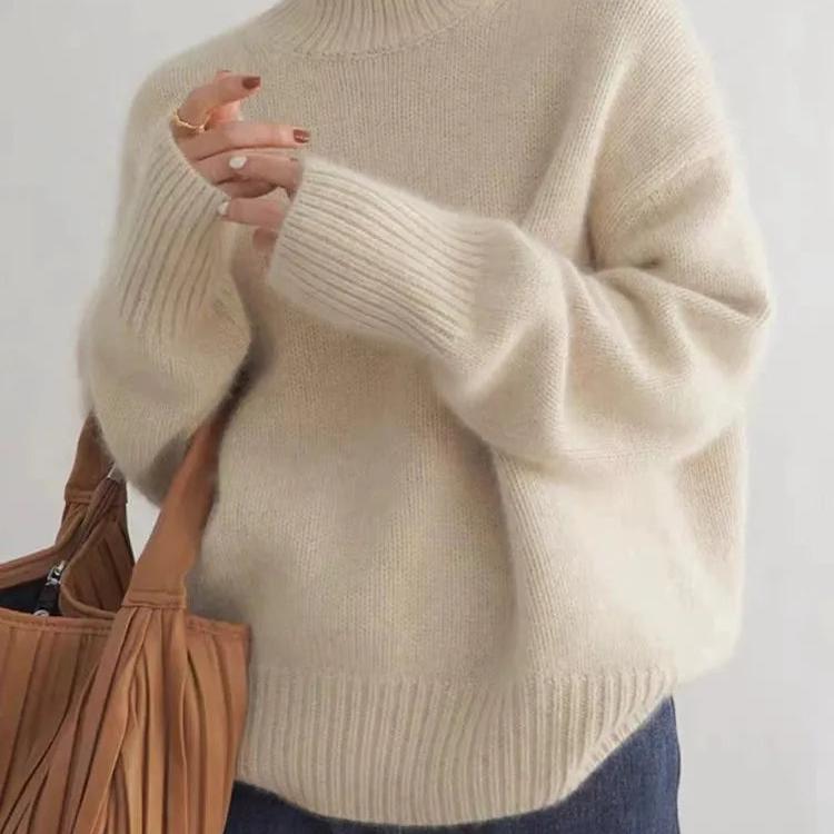 Margot Women's Oversized Cashmere Turtleneck Sweater – Soft, Warm & Elegant