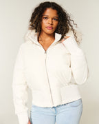 Camille Women's Winter Coat – Warm Jacket with Removable Hood and Chic Fur-Trimmed Collar