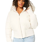 Camille Women's Winter Coat – Warm Jacket with Removable Hood and Chic Fur-Trimmed Collar