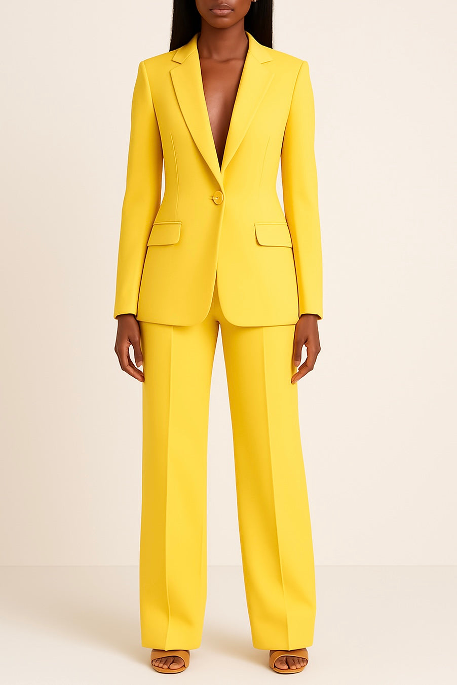 Odette Women's Ensemble – Elegant Satin Pantsuit with a Relaxed Fit & Modern Style