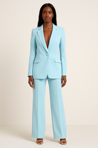 Odette Women's Ensemble – Elegant Satin Pantsuit with a Relaxed Fit & Modern Style
