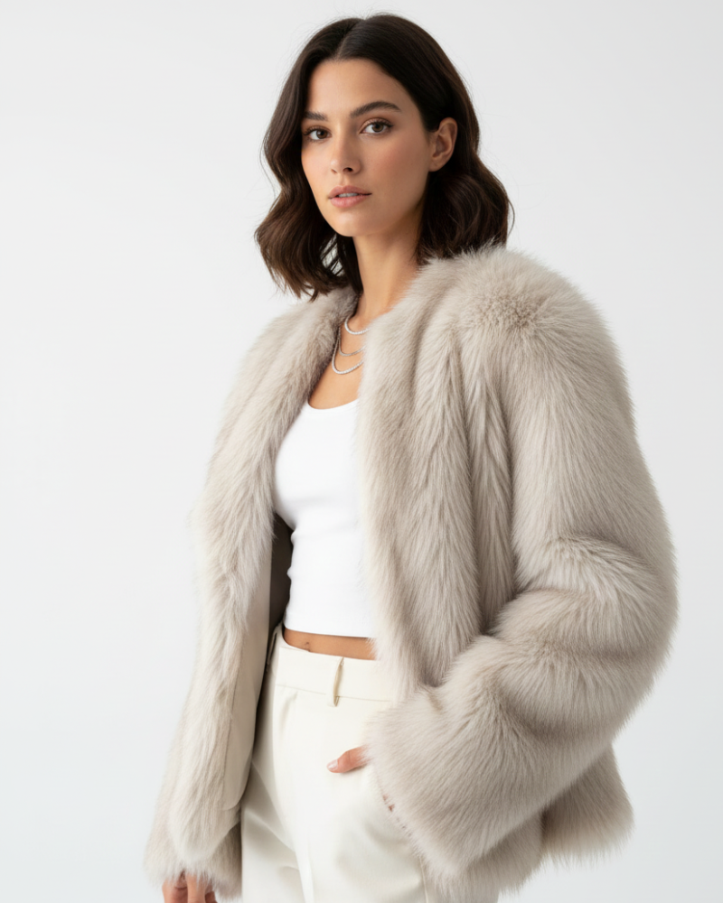 Theo Faux-Fur Coat for Women – Soft & Warm Winter Jacket with Relaxed, Elegant Fit