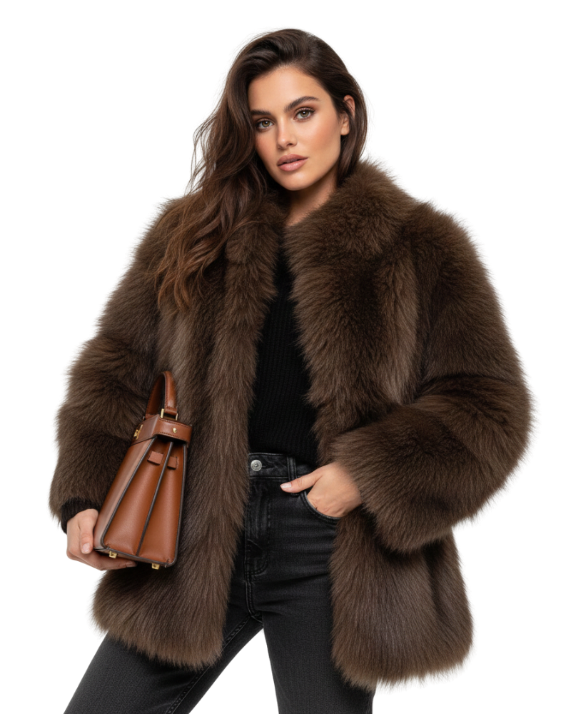 Theo Faux-Fur Coat for Women – Soft & Warm Winter Jacket with Relaxed, Elegant Fit