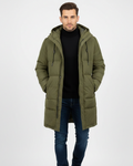 Theo Men's Long Waterproof Trench Coat – Quilted Lining, Hood & Winter Warmth