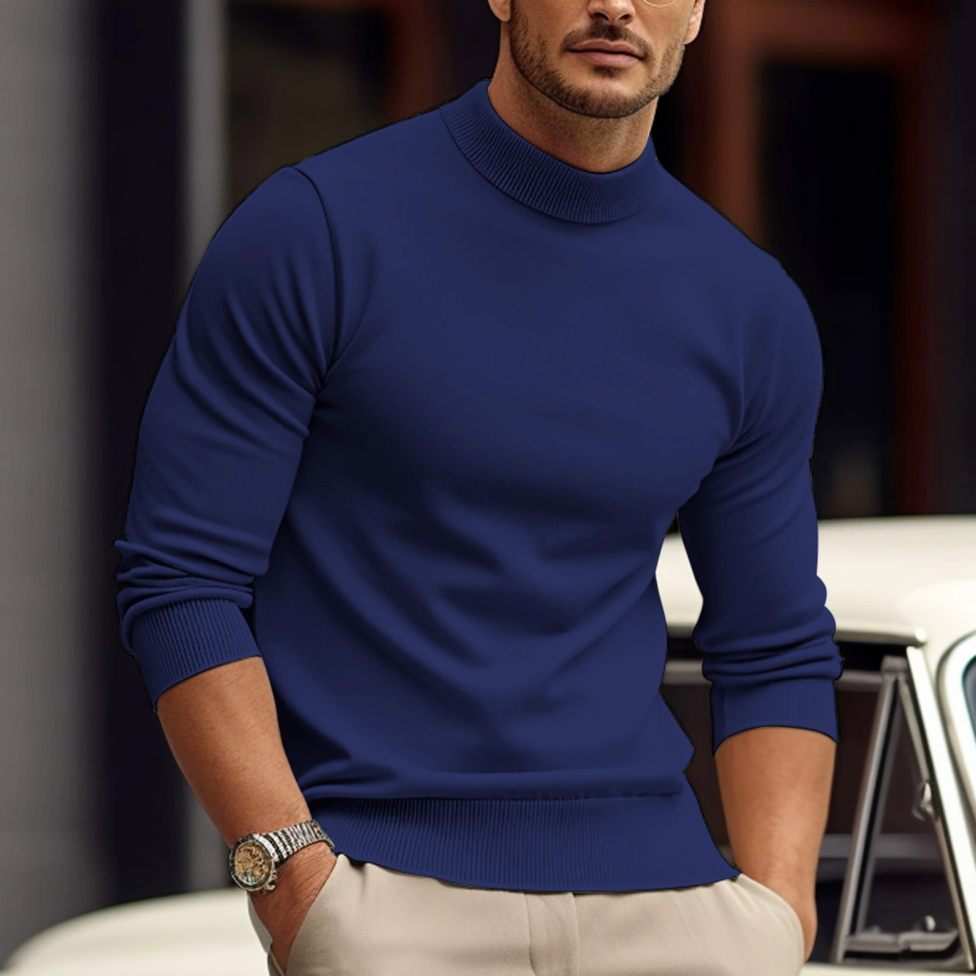 Vincent Men's Turtleneck Sweater – Premium Soft-Knit Fabric in a Sleek, Contemporary Style