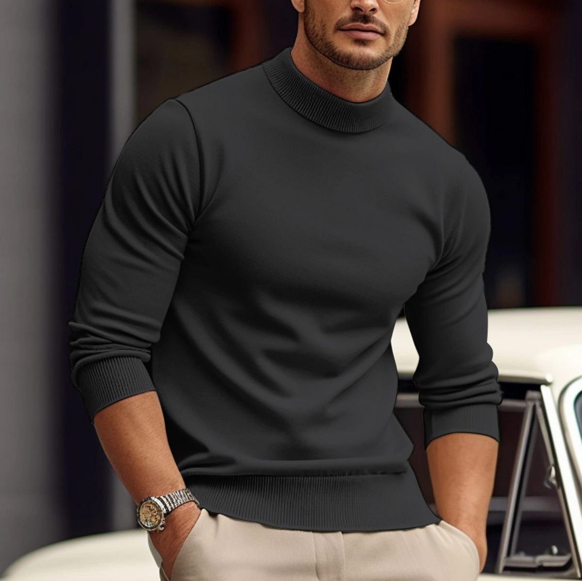 Vincent Men's Turtleneck Sweater – Premium Soft-Knit Fabric in a Sleek, Contemporary Style