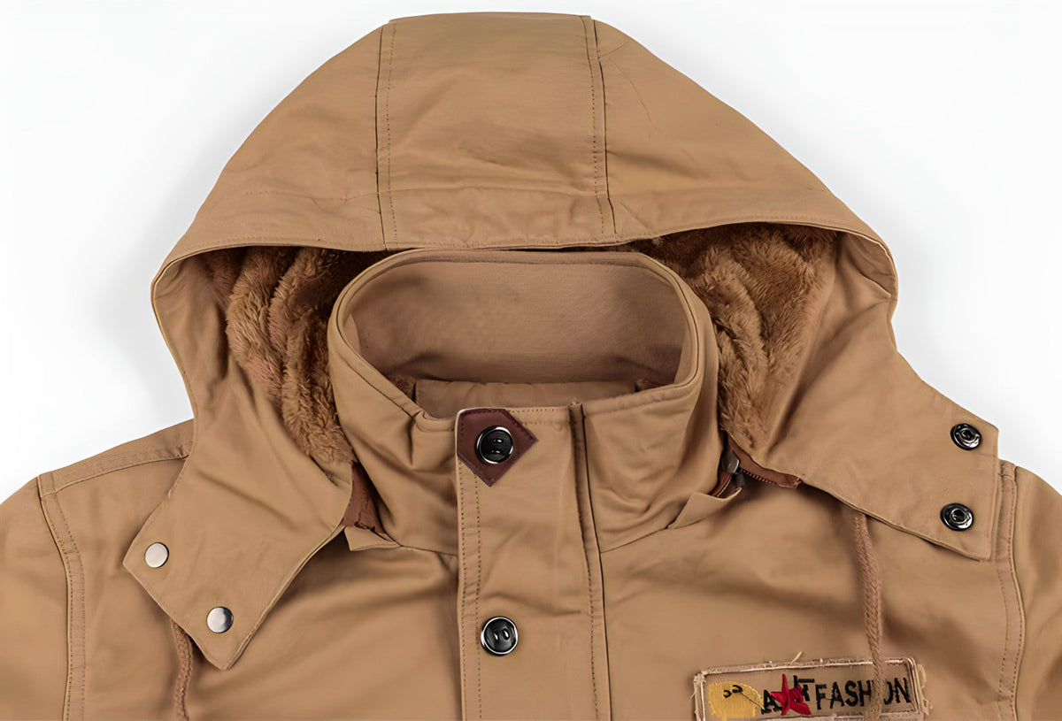 Grant Men's Military Jacket – Waterproof Coat with Fleece Lining & Adjustable Waist