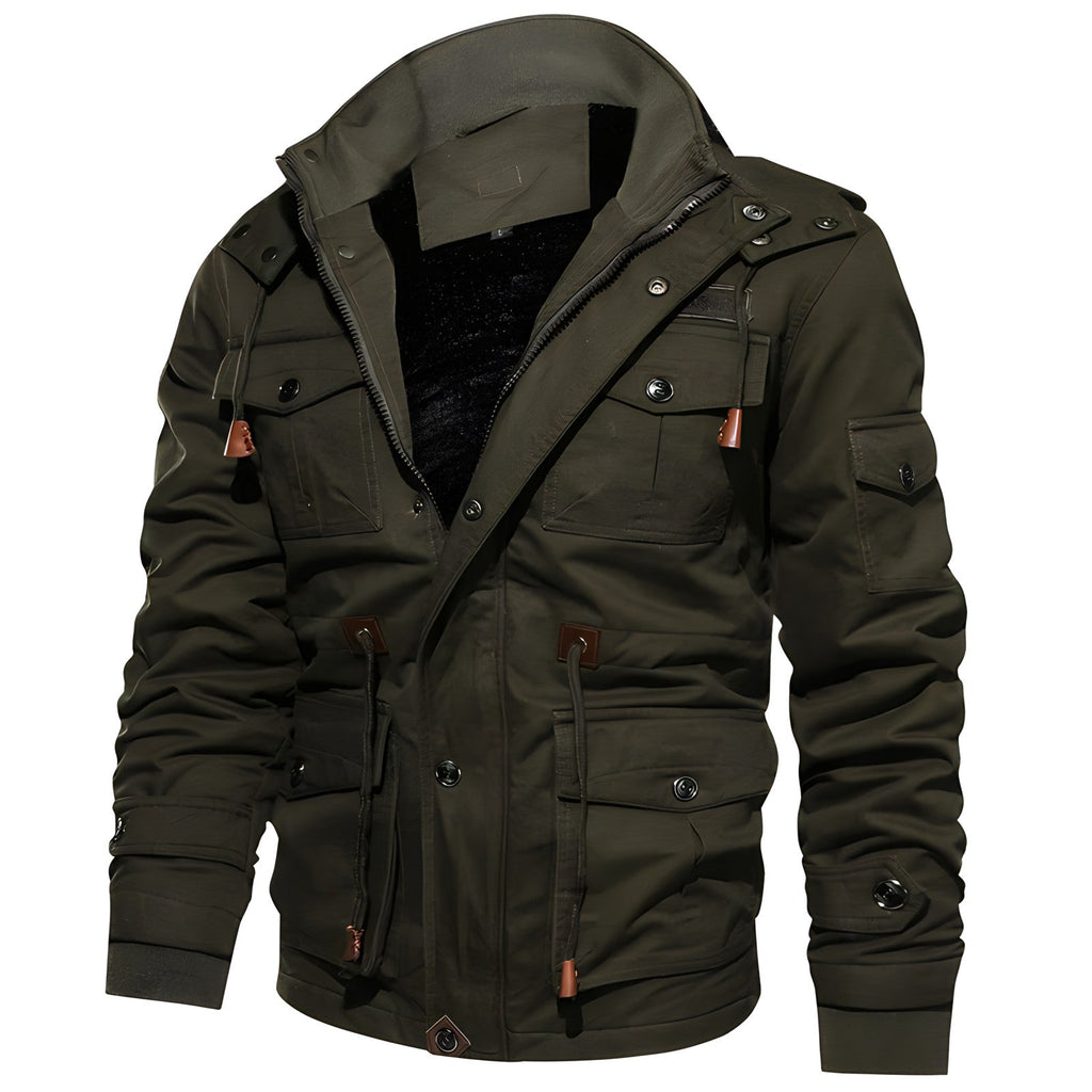 Grant Men's Military Jacket – Waterproof Coat with Fleece Lining & Adjustable Waist