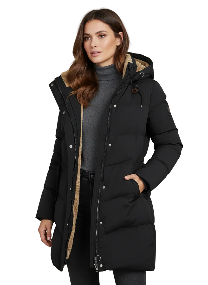 Michaela Long Hooded Coat for Women – Elegant Winter Jacket with a Comfortable Fit
