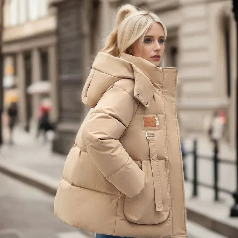 Marissa Women's Waterproof Puffer Coat – Warm Winter Jacket with Hood and Relaxed Oversized Fit