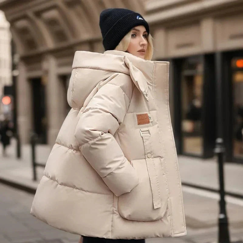 Marissa Women's Waterproof Puffer Coat – Warm Winter Jacket with Hood and Relaxed Oversized Fit
