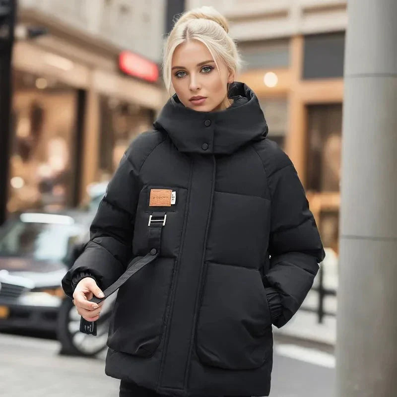 Marissa Women's Waterproof Puffer Coat – Warm Winter Jacket with Hood and Relaxed Oversized Fit