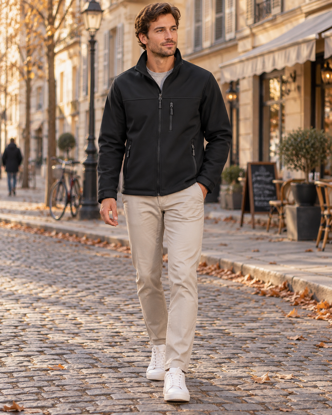 Dominic Men's Waterproof Softshell Jacket – Fleece Lined, 4-Way Stretch & 4 Pockets