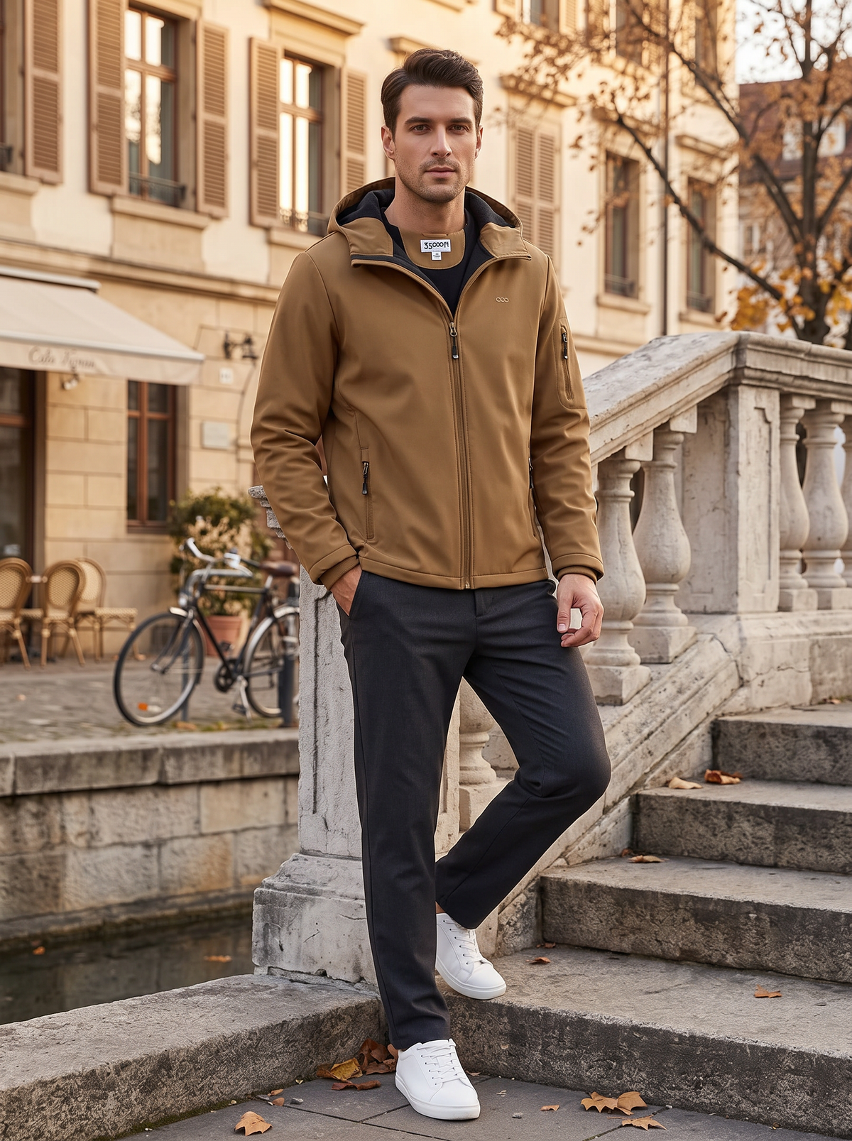 Daniel Men's Waterproof Softshell Jacket – Fleece Lined, Hooded & 5 Pockets