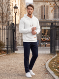 Anthony Men's Waffle Knit Hoodie – Drawstring Hood, Long Sleeves & Kangaroo Pocket