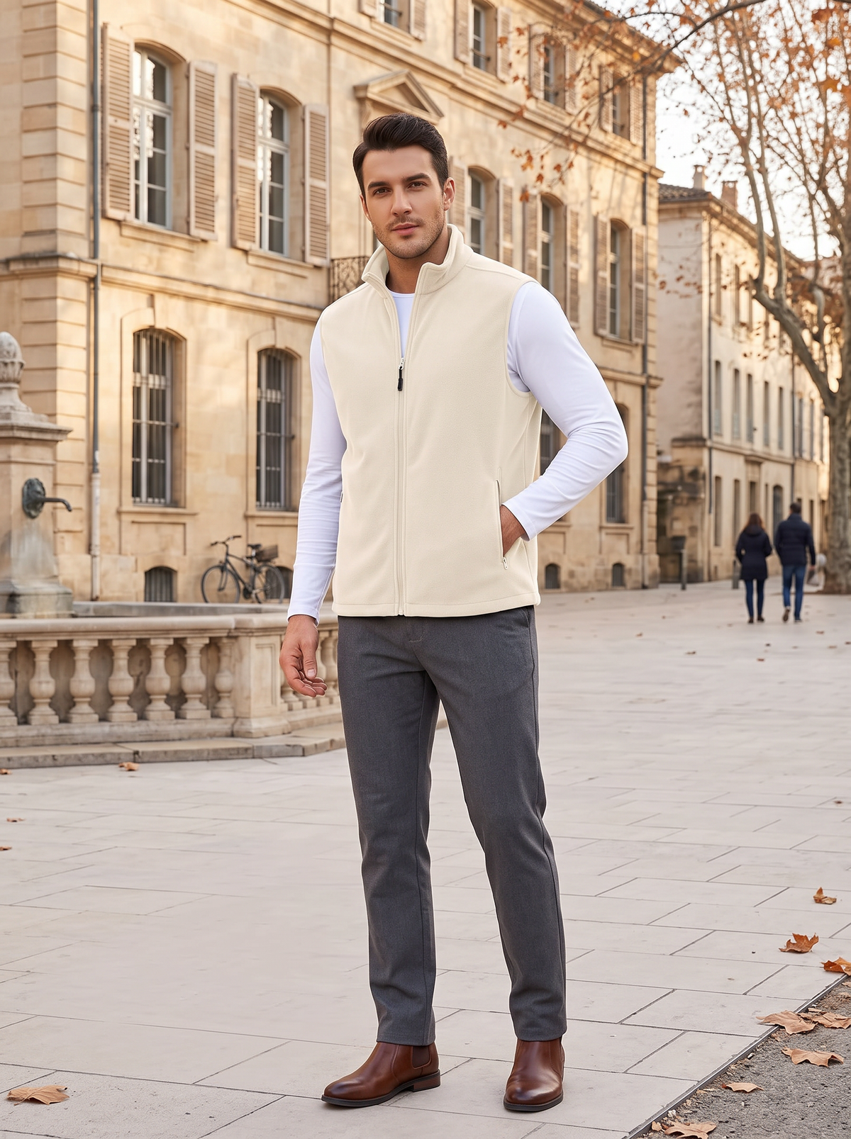 Patrick Men's Polar Fleece Vest – Full Zip, Stand Collar & 4 Pockets