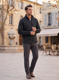 Nathaniel Men's Fleece Jacket – Stand Collar, Zip Pockets & Stretch Fabric