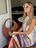 Willow Braided Handbag for Women – Chic Vegan-Leather Design with Spacious Interior and Zip Fastening
