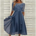 Seraphina Elegant Women's Dress – Long Dress in Lightweight Chiffon with a Graceful Drape