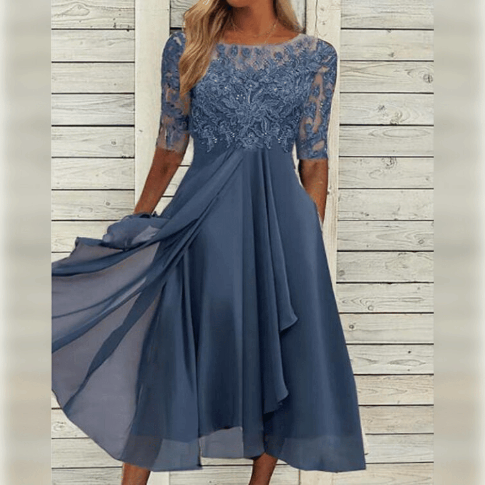 Seraphina Elegant Women's Dress – Long Dress in Lightweight Chiffon with a Graceful Drape