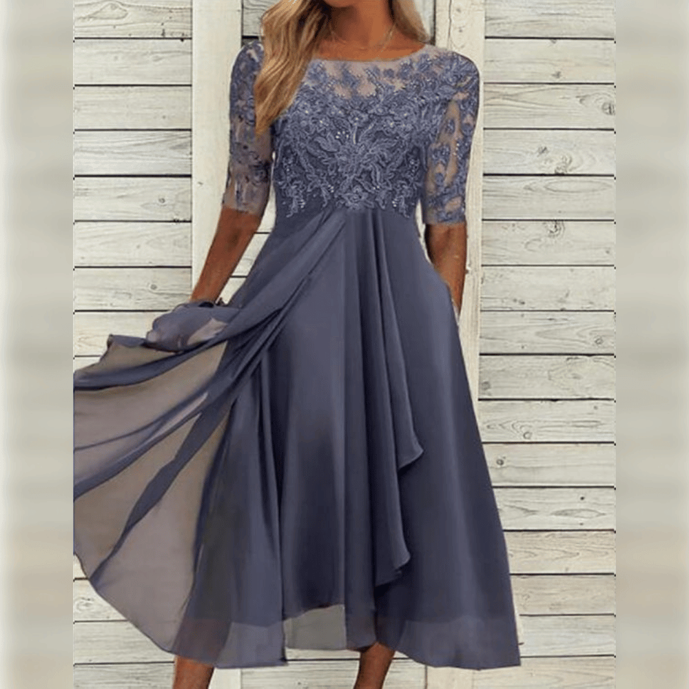 Seraphina Elegant Women's Dress – Long Dress in Lightweight Chiffon with a Graceful Drape