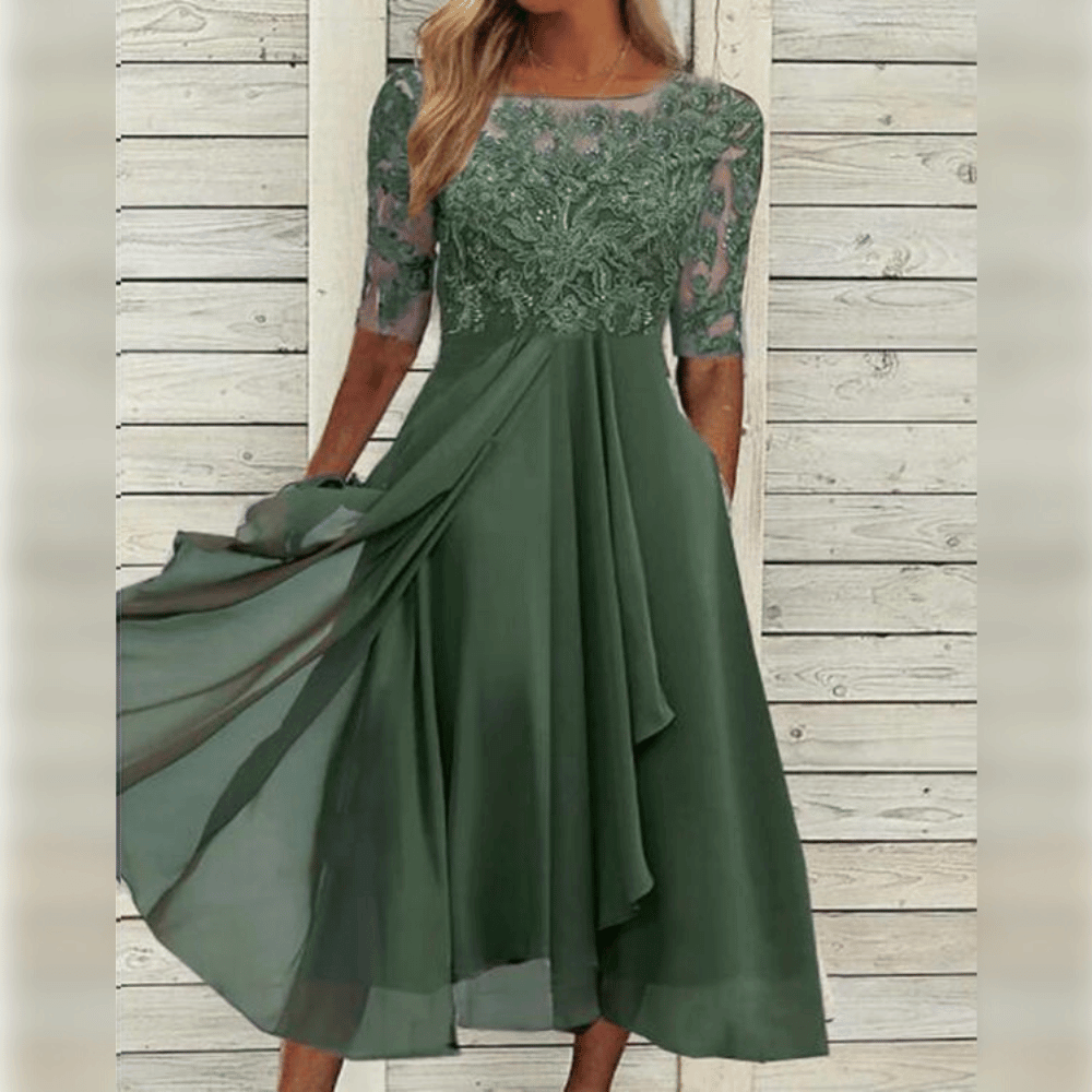 Seraphina Elegant Women's Dress – Long Dress in Lightweight Chiffon with a Graceful Drape